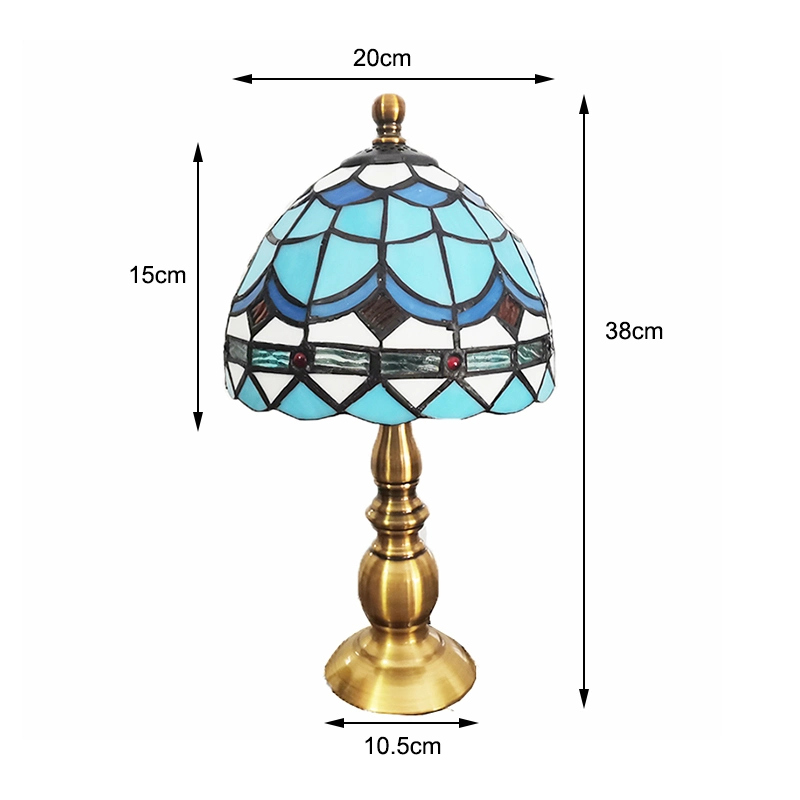 20cm Tiffany Table Lamp Alloy Base Bedroom Mosaic Lamp (WH-TTB-71)