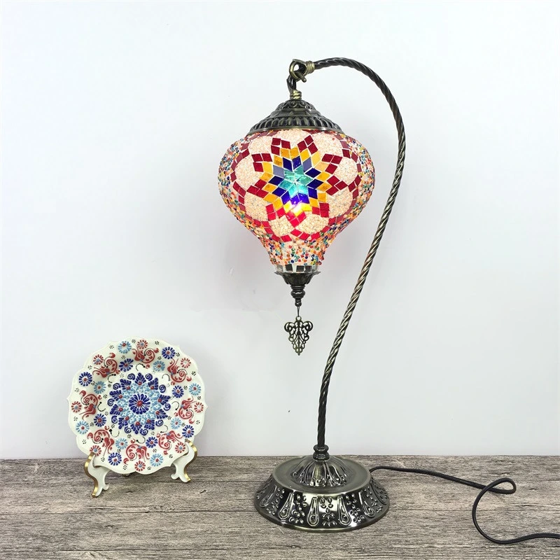 Turkish Mosaic Table Lamp Vintage Art Deco Bedside LED Lamp (WH-VTB-14)