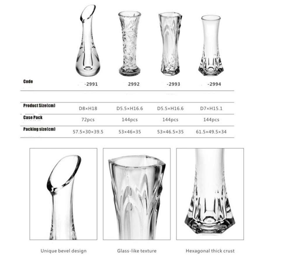 Modern Resin Vase Crystal Vase for Wedding Decoration Flower Transparent Water Culture Plastic Vase Display Table Flower Pots Tall Cylinder Clear Vases