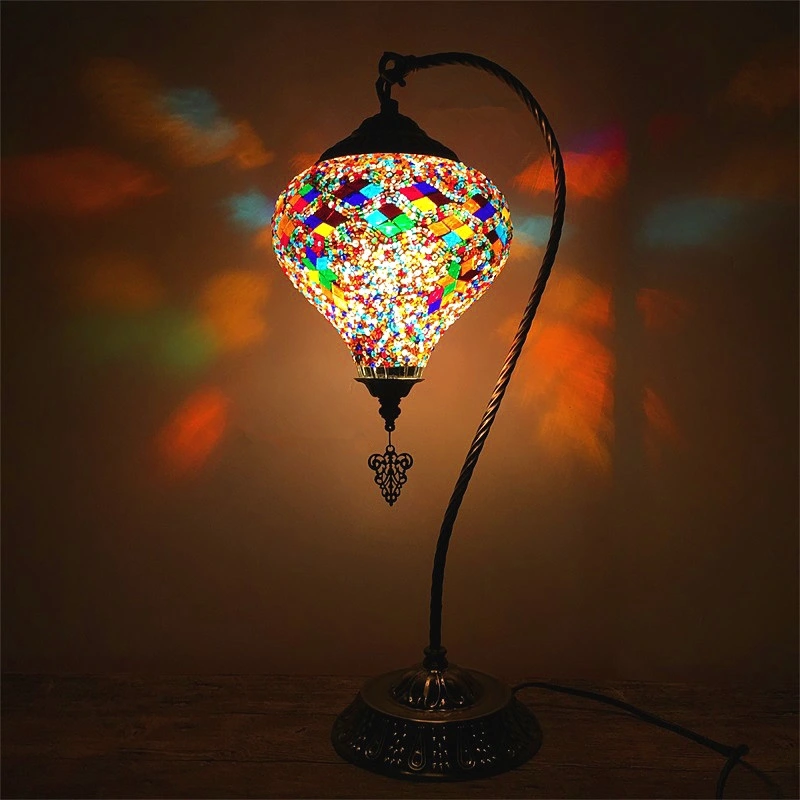 Turkish Mosaic Table Lamp Vintage Art Deco Bedside LED Lamp (WH-VTB-14)