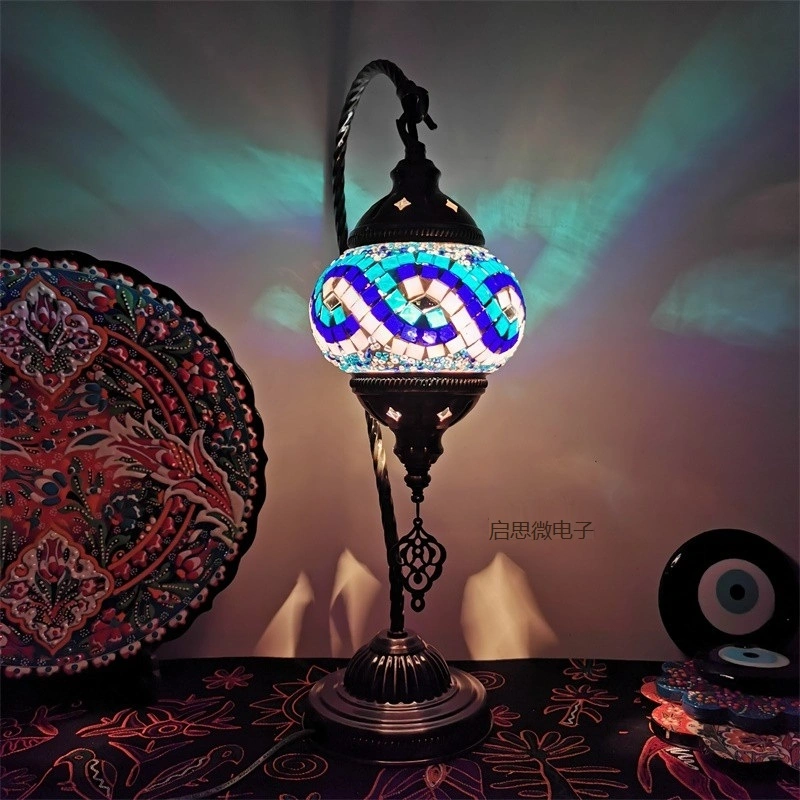 Mediterranean Style Art Deco Turkish Mosaic Table Lamp (WH-VTB-09)
