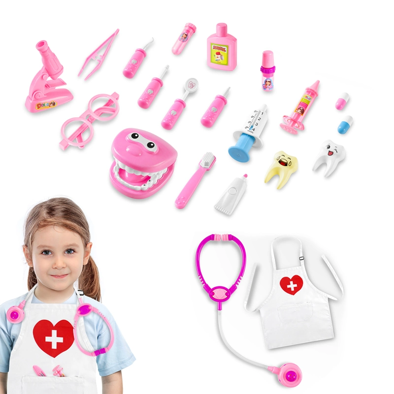 Educational Pretend Play Medical Kit Doctor Role Play Costume DIY Doctor Dentist Kit Toys Doctor Costume Stethoscope Medical Kit Role Play Toy Set