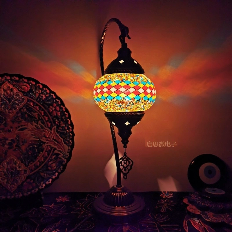 Mediterranean Style Art Deco Turkish Mosaic Table Lamp (WH-VTB-09)