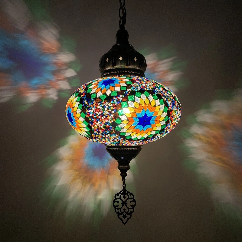 Turkish Moroccan Tiffany Style Handmade Mosaic Hanging Ceiling Lamp Light Pendant