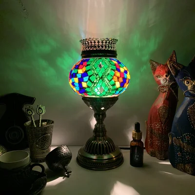 Turkish Mosaic Aroma Table Lamp Vintage Art Deco Handcrafted Moroccan Table Lamp (WH