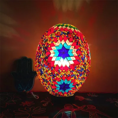 Vintage Lucky Egg Turkish Mosaic LED Children′s Night Table Lamp (WH