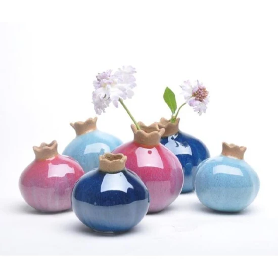 Luxury Fancy Round Bud Vases Ceramic Cheap Price Gold Small Vase for DIY Flower Decoration