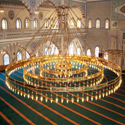 Custom Made Design Mosque Islam Copper Crystal Lighting Islamic Chandelier (WH