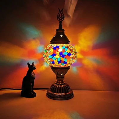 Turkish Mosaic Table Lamp Vintage Art Deco Handcrafted Retro Table Lamp (WH