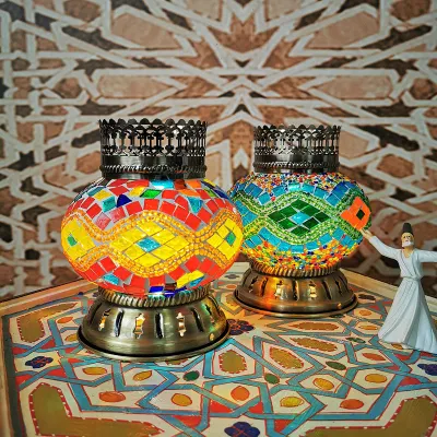Turkish Mosaic Table Lamp Vintage Art Deco Table Lamp (WH