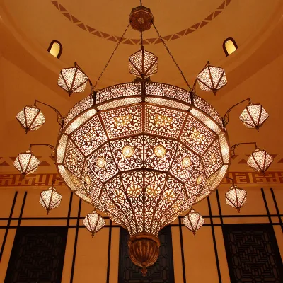 Guzhen Lighting Hotel Large Lobby Moroccan Islam Crystal Lighting Islamic Chandelier (WH
