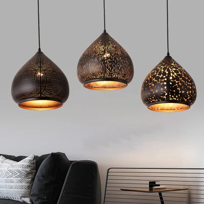 Modern Iron Art Drop Light Energy Saving Light Decoration Moroccan Hanging Pendant Lamp (WH