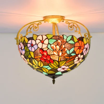 Turkish Colorful Glass Pendent Light Fixtures Kitchen Basket Empire Chandelier (WH