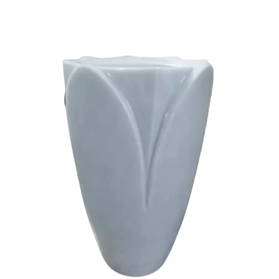 Natural Stone White Marble Lotus Vase for Tombstone &amp; Gravestone